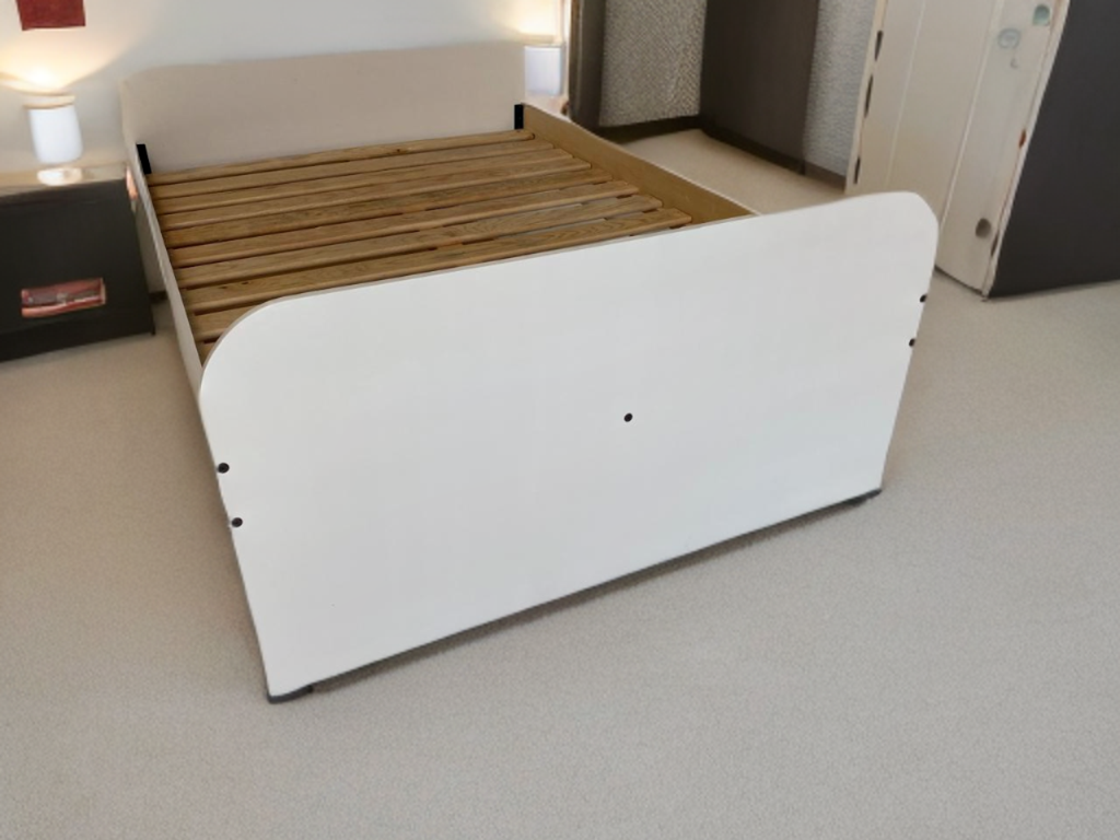 Base De Cama Matrimonial Duplex Desarmable De Triplay  (Blanco)