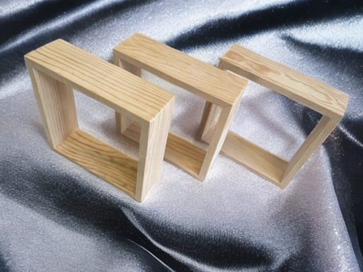 Repisas Cuadradas Flotantes de Madera 40 x 40 x 9.5cm 3 pzs.